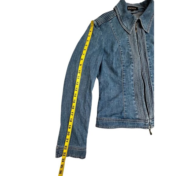 Vintage ESCADA Denim Zip Jacket with Fine Stitch Detailing Size Small - Picture 15 of 16